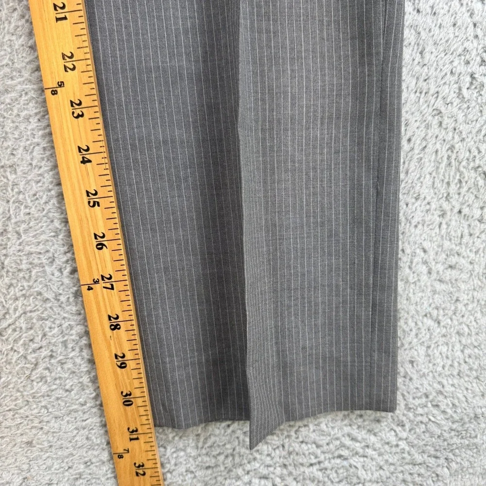 Banana Republic Vitale Barberis Canonico Gray Pinstripe Wool Dress Pants 33x31